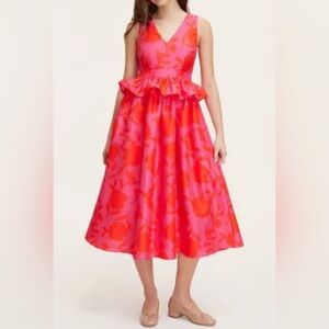 NWT Kate Spade NY x Target Classic Rose Peplum Midi Dress